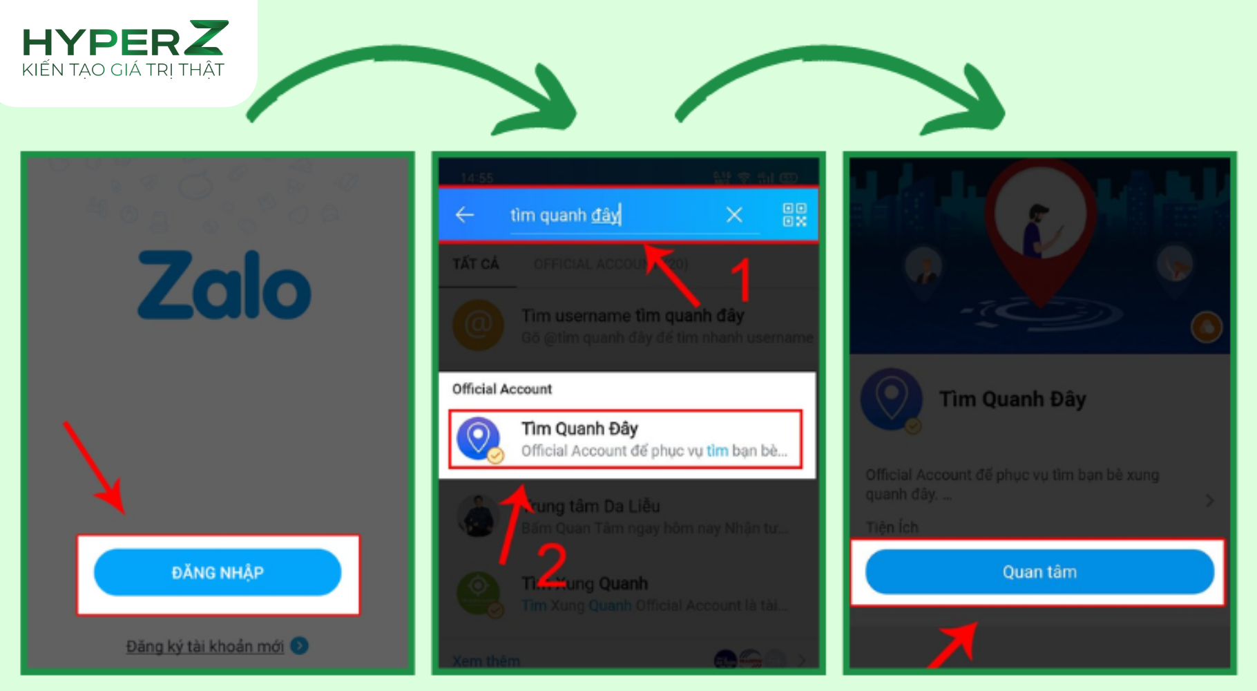 Mở Tìm quanh đây Zalo