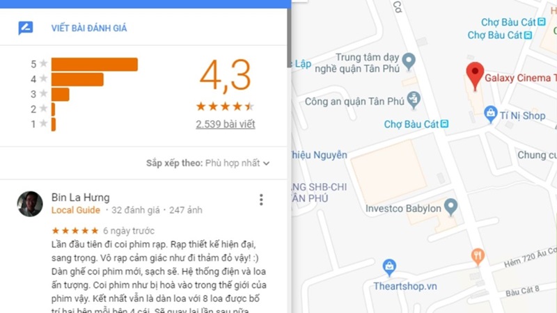 thêm đánh giá địa điểm trên Google Maps