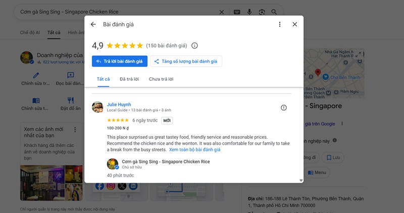 Vai trò của đánh giá và phản hồi trong SEO Google Map